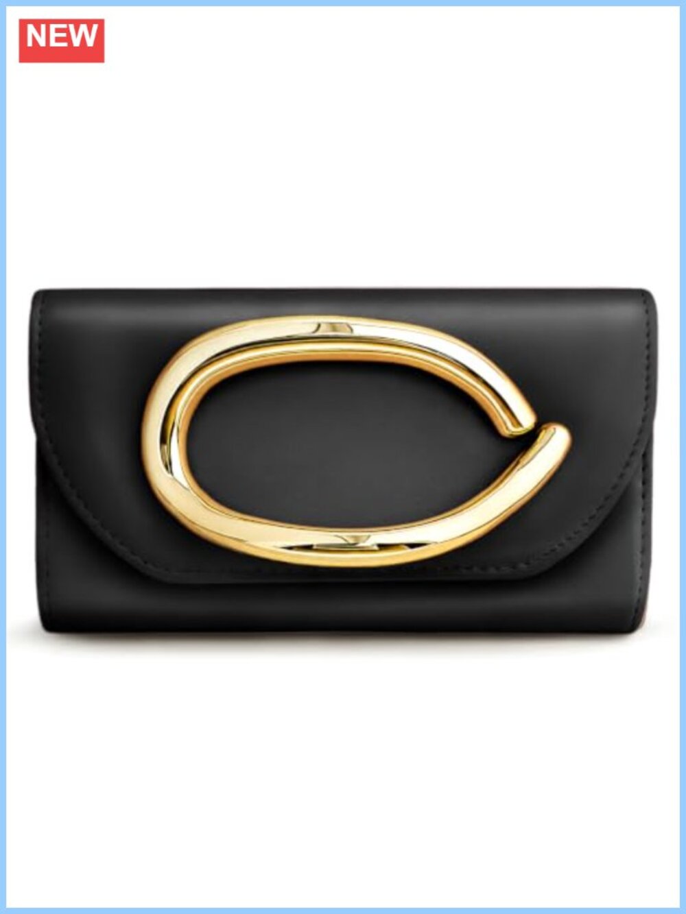 PU Leather Evening Clutch Formal Envelope Bag Two Ways to Carry